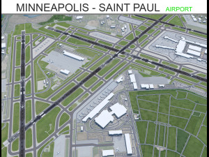 Minneapolis - Saint Paul Airport 12km 3D Model