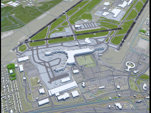 Montreal - Pierre Elliott Trudeau Airport 10km 3D Модель