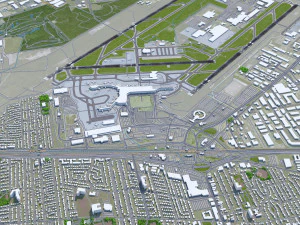 Montreal - Pierre Elliott Trudeau Airport 10km 3D Model