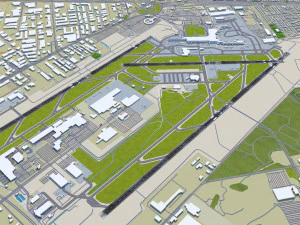 Montreal - Pierre Elliott Trudeau Airport 10km 3D Model