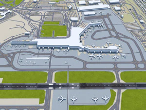 Montreal - Pierre Elliott Trudeau Airport 10km 3D Model