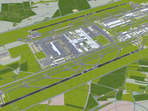 Munich Airport 15km 3D Model