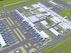 Munich Airport 15km 3D Model