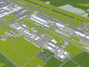 Munich Airport 15km 3D Model