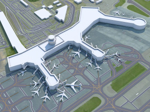 Moscow Domodedovo Mikhail Lomonosov Airport 15km 3D Model