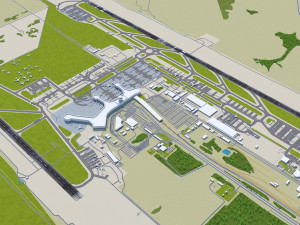 Moscow Domodedovo Mikhail Lomonosov Airport 15km 3D Model