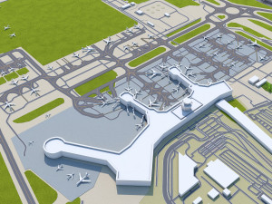 Moscow Domodedovo Mikhail Lomonosov Airport 15km 3D Model