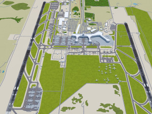 Moscow Domodedovo Mikhail Lomonosov Airport 15km 3D Model