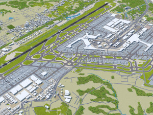 Narita Airport 15km 3D Modell