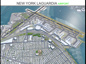 New York LaGuardia Airport 8km 3D Model