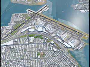 New York LaGuardia Airport 8km 3D 모델
