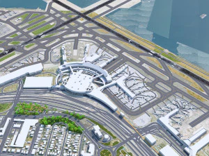 New York LaGuardia Airport 8km 3D Model