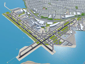 New York LaGuardia Airport 8km 3D Model