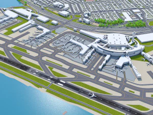 New York LaGuardia Airport 8km 3D Model