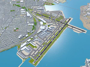 New York LaGuardia Airport 8km 3D Model