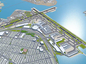 New York LaGuardia Airport 8km 3D Model