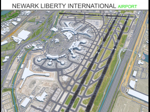 Newark Liberty International Airport 10km 3D Model
