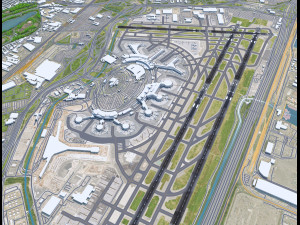 Newark Liberty International Airport 10km 3Dモデル
