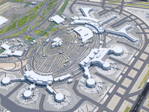 Newark Liberty International Airport 10km 3Dモデル