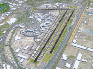 Newark Liberty International Airport 10km 3Dモデル