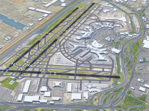 Newark Liberty International Airport 10km 3Dモデル
