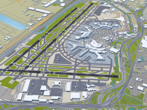 Newark Liberty International Airport 10km 3Dモデル