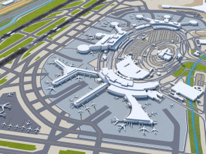 Newark Liberty International Airport 10km 3Dモデル