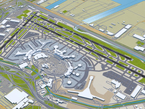 Newark Liberty International Airport 10km 3Dモデル