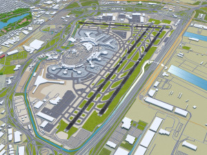Newark Liberty International Airport 10km 3Dモデル