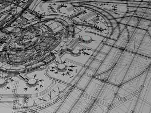Newark Liberty International Airport 10km 3Dモデル