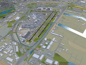 Newark Liberty International Airport 10km 3Dモデル