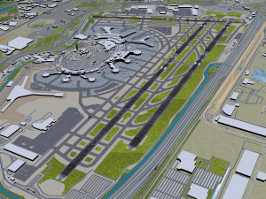 Newark Liberty International Airport 10km 3Dモデル