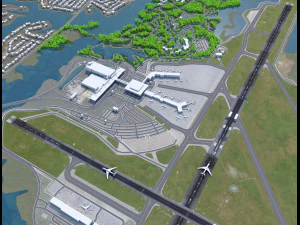 Norfolk International Airport 10km 3D Model