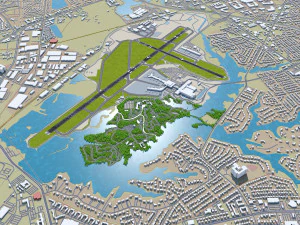 Norfolk International Airport 10km 3D Model