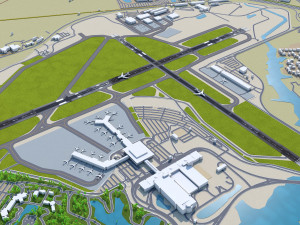 Norfolk International Airport 10km 3D मॉडल