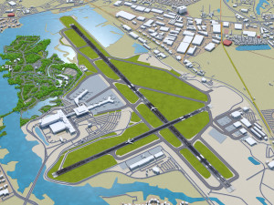 Norfolk International Airport 10km 3D मॉडल