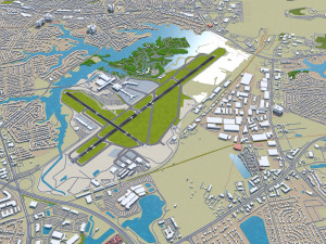 Norfolk International Airport 10km 3D मॉडल