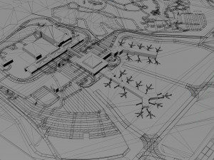 Norfolk International Airport 10km 3D मॉडल