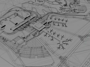 Norfolk International Airport 10km 3D Model