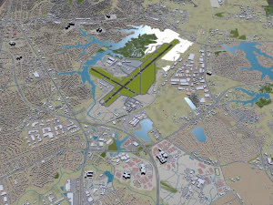 Norfolk International Airport 10km 3D Model