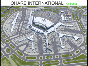 OHare International Airport 15km Modello 3D