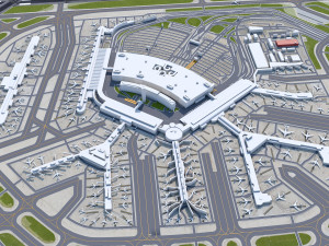 OHare International Airport 15km Modello 3D