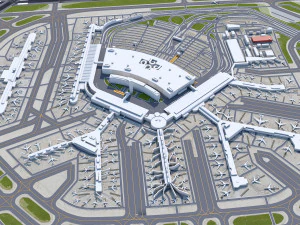 OHare International Airport 15km 3D Model