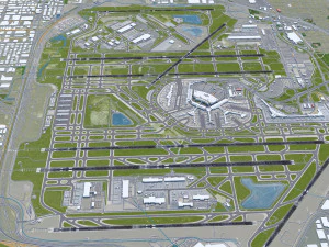 OHare International Airport 15km 3D Model