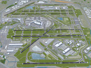OHare International Airport 15km 3D Model