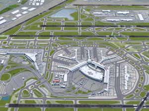 OHare International Airport 15km 3D Model