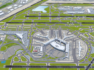 OHare International Airport 15km Modello 3D
