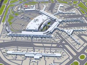 OHare International Airport 15km 3D Model
