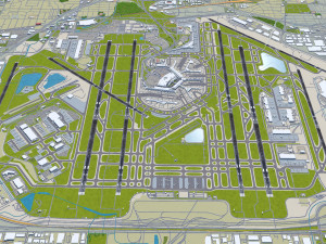 OHare International Airport 15km Modello 3D