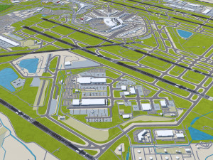 OHare International Airport 15km Modello 3D